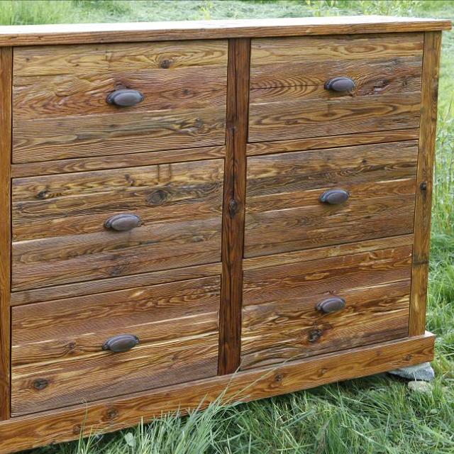 Pine chest of drawers made of solid wood